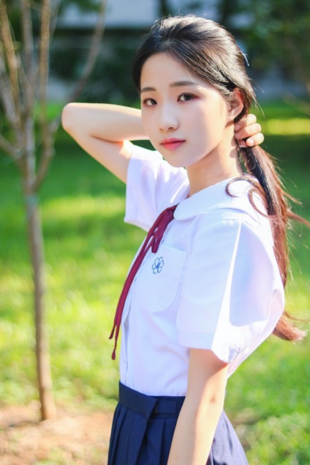 可爱小清新的JK美少女,校园的靓丽的风景线